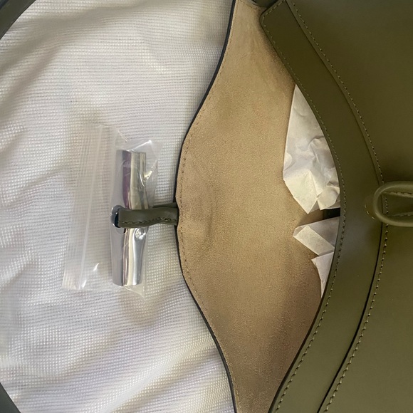 Longchamp Olive Green Le Roseau Small Hobo Bag - Picture 7 of 8